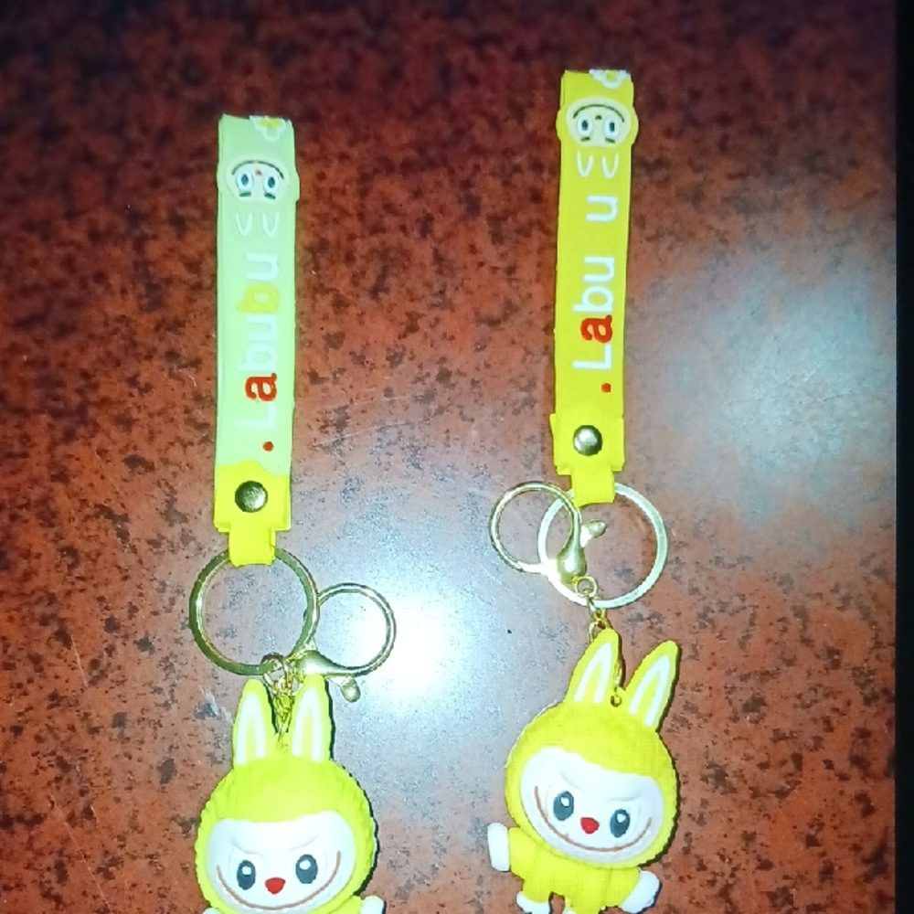 Labu Yellow Bunny Keychain Duo